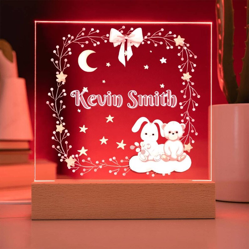 Personalized Name Night Light Personalized Gift for Kids Baby Night Light Girl Boy Bedroom