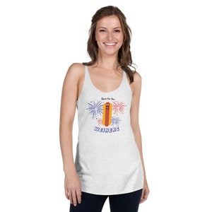 Women&#39;s 4th of July &quot;Here for the Weiners&quot; Glizzy Hot Dog Tank