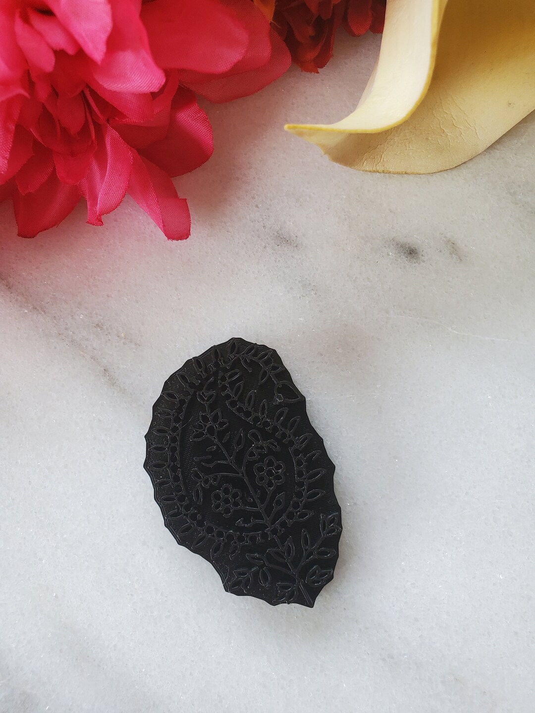 Polymer Clay Embossing Stamp L Indian Mango Design L Teardrop Etsy