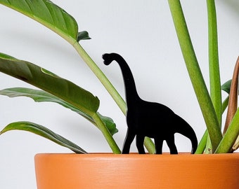 Brachiosaurus Dinosaur Plant Stake (2 Sizes) - Houseplant Accessory & Decoration - Indoor Plant Pot Décor - Gift for Plant Lover, Mom, Dad