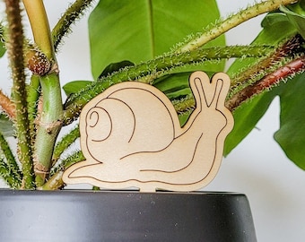 Snail Decorative Plant Stake (2 Sizes) - Indoor Houseplant Accessories & Décor - Gift Idea for Plant Lover, Mom, Dad