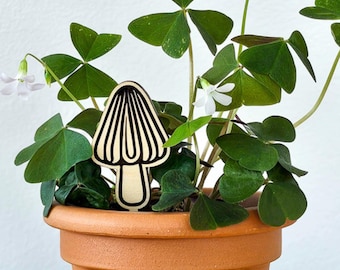 Mushroom Plant Stake – Plant Stakes & Houseplant Accessories, Indoor Plant Decor Gift for Plant Lovers - Plant Decoration, Mini Garden Stake
