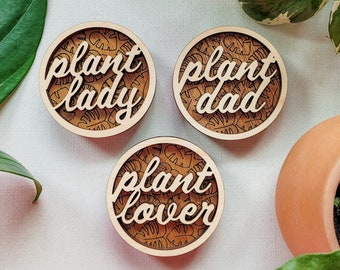 Plant Lady, Lover, Dad Magnet - Houseplant Magnets - Plant Mom Dad Lover Gift Idea - Crazy Plant Lady - Monstera Leaf Decor