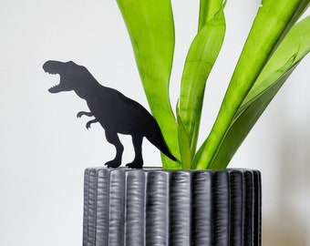 T-Rex Dinosaur Plant Stake (2 Sizes) - Plant Accessories - Indoor Plant Pot Décor - Houseplant Decoration - Plant Lover, Mom, Dad Gift Idea