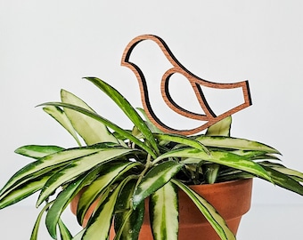 Mid Century Retro Bird Wood Plant Accessories (2 Sizes) - MCM Indoor Planter Décor - Houseplant Pot Decoration - Plant Lover Gift Idea