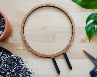 Hoop Wood Trellis (4 Sizes) | Round Houseplant Trellis | Endless Circle Trellis for Indoor Plants | Hoya Hoop, Pothos, Philodendrons