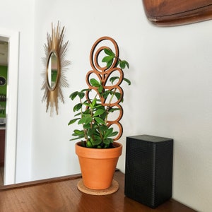 MCM Flower Indoor Plant Trellis (3 Sizes for 2-6&quot; Pots) | Mini & Small Wood House Plant Support for Pothos, Hoya, Peperomia, Philos + More!