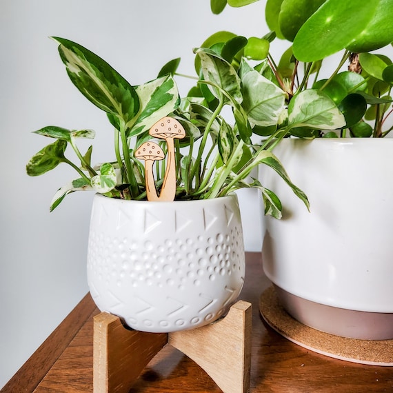 Mushroom Plant Decoration (2 Sizes) - Houseplant Décor & Accessory - Mushroom Decoration for Planter - Gift for Plant Lovers, Moms, and Dads