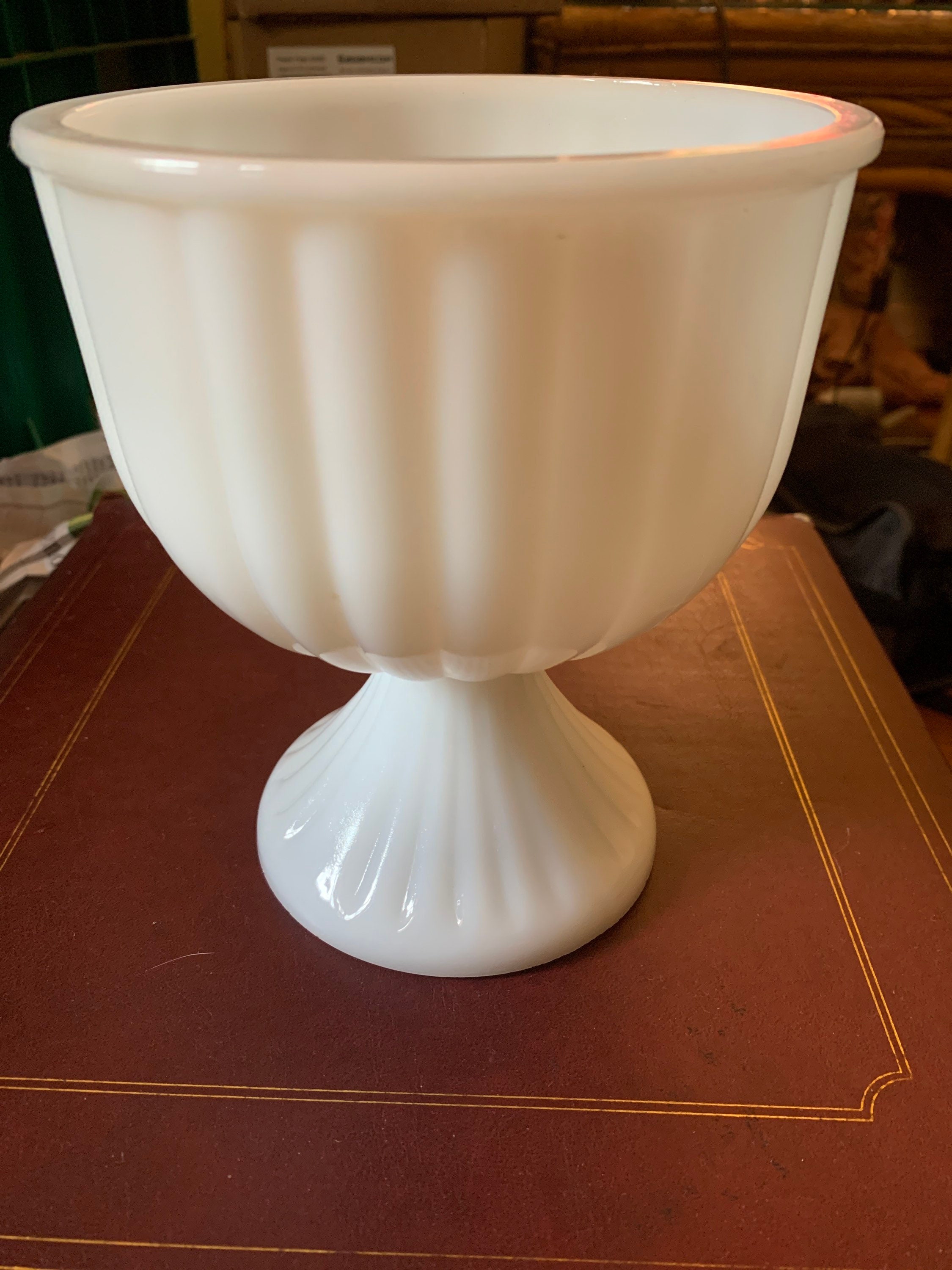 Vintage Milk glass compote bowl Etsy
