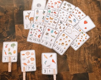 Clothespin Number Game Cards