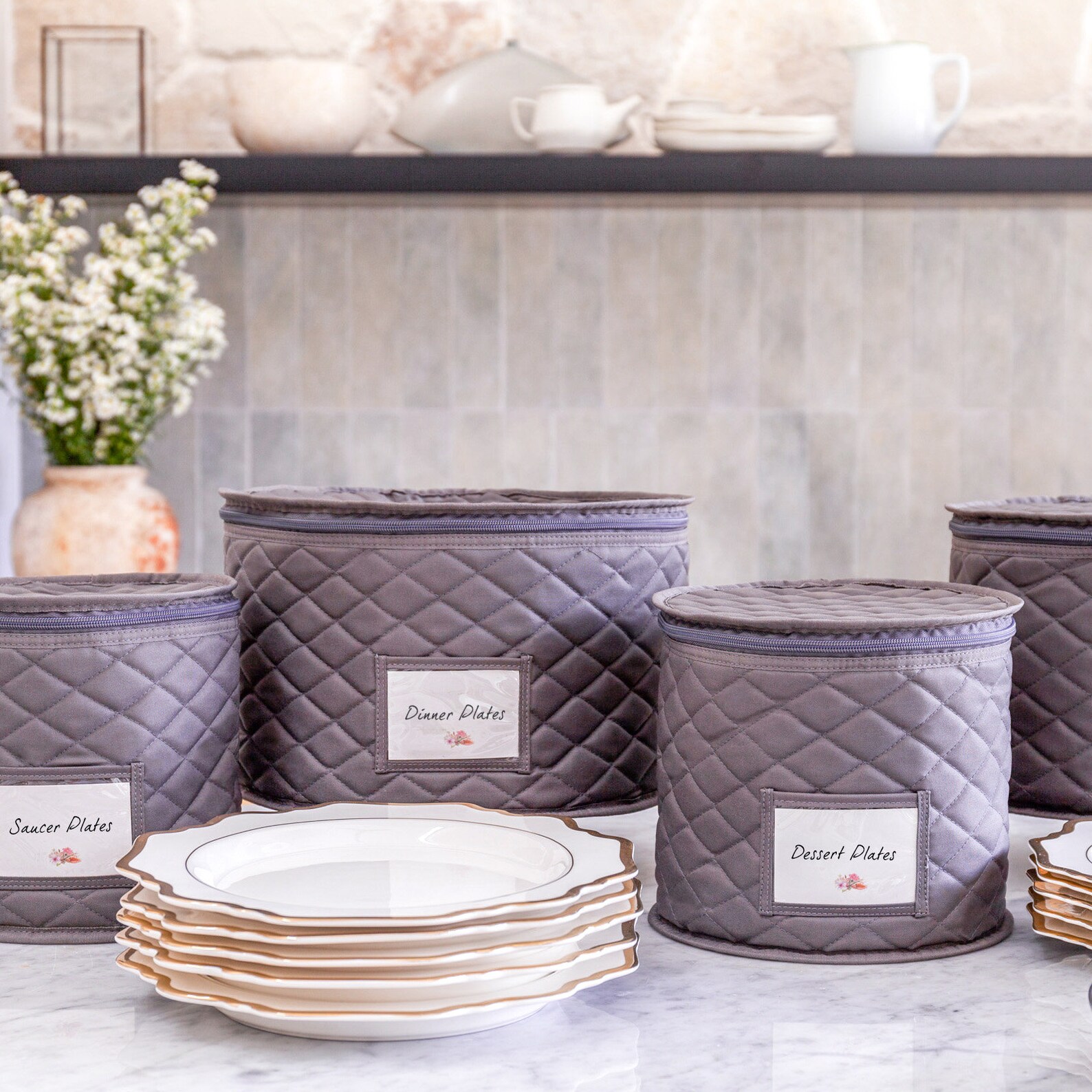 Quilted China Storage Cases 5piece Set Etsy
