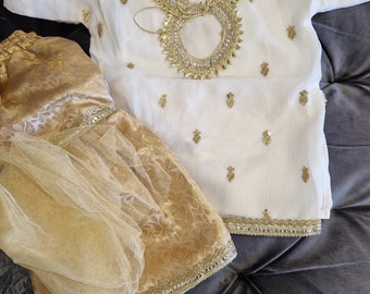 White/gold gharara