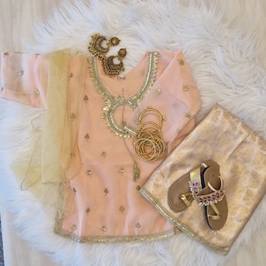 Pink lengha / gharara(0-3 months to adult xl)