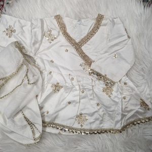 White frock with tulip  0-3 months to 3-4 years