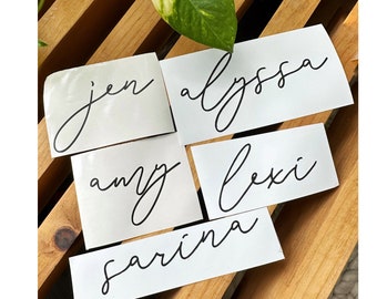 Name Decal Only Wedding Stickers DIY Bridesmaid Proposal Giftbox Custom Personalized Decal Tumblers Wine Champagne Flute Glass Water Bottles