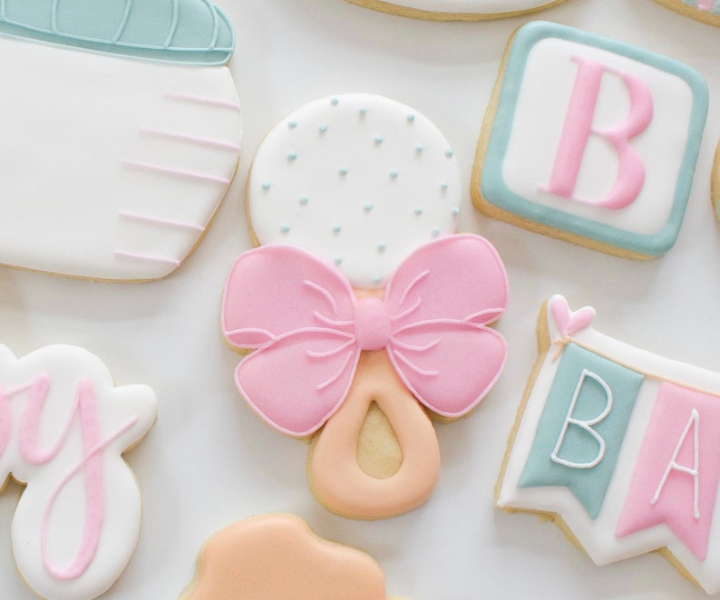 Baby Rattle With Bow Cookie Cutter Etsy