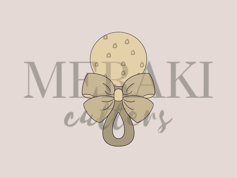 Baby Rattle With Bow Cookie Cutter Etsy