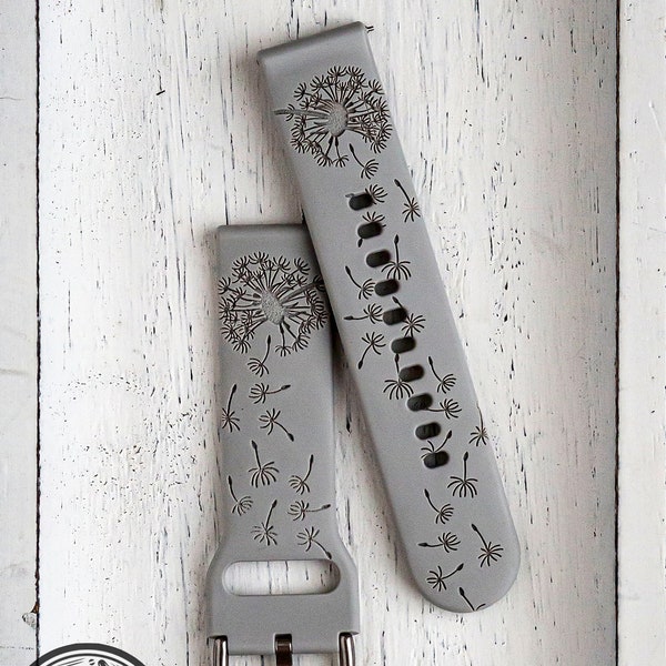 Dandelion Samsung Watch Band | Engraved Samsung Watch | Custom Galaxy Watch Band | Floral Watch Band | Dandelion Galaxy Watch Strap
