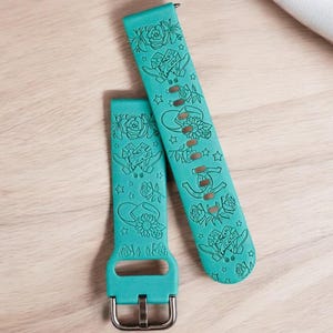 Cowgirl Samsung Galaxy Watch Band, Western Inspired 20mm 22mm Quick Release Compatible Laser Engraved Watch Band