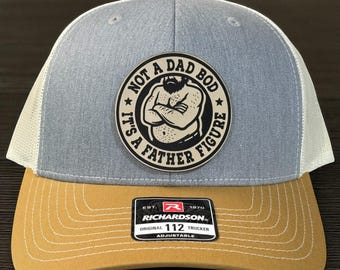 Not A Dad Bod It's A Father Figure Leather Patch Hat, Funny Dad Gift, Father Figure, Father's Day, Dad Humor, Funny Dad Apparel, Dad Life