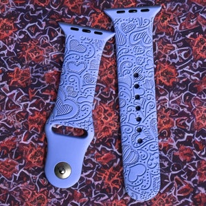 Heart Engraved Custom Apple Watch Band for Valentine&#39;s Day, Anniversary, Wedding Gift Series 1-9 Ultra