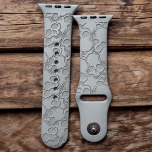 Skull Engraved Custom Apple Watch Band | Series 9, 8, 7, 6, 5, 4, 3, 2, 1, ULTRA, 38MM, 40MM, 41MM, 42MM, 44MM, 45MM, 49MM