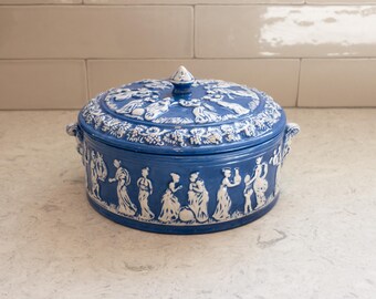 アンティーク雑貨 James Dudson Blue Jasperware Cheese Dome Antique 19th Century James Dudson Jasperware Cheese Dome - Etsy