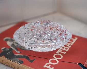 Waterford Lead Crystal 5" Football Paperweight Decorative Accent - Dad Father's Day Football Lover Fan Gift - Excellent Vintage Condition