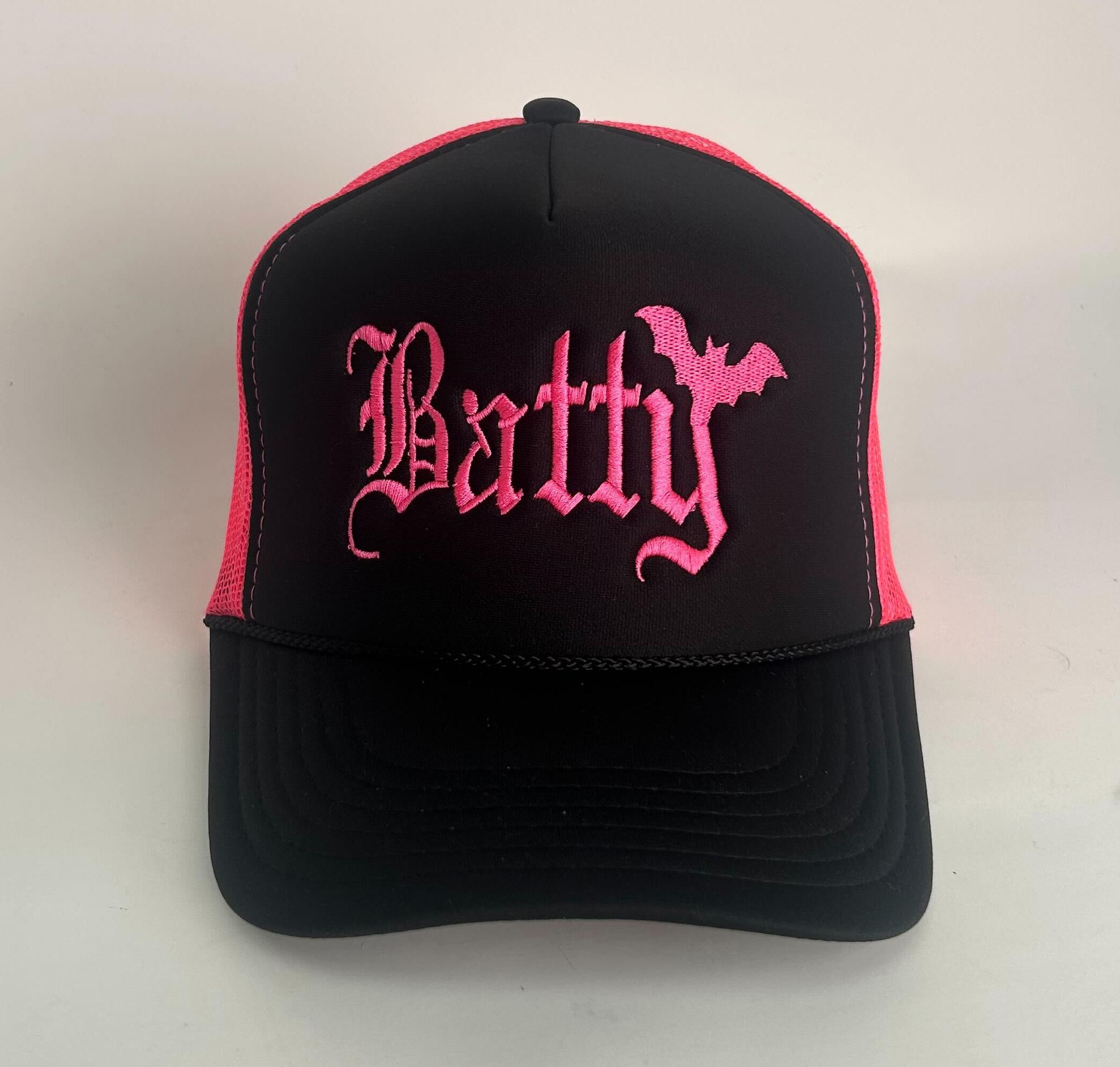 Batty Gothic Trucker Hat – High Crown Mesh Snapback Cap With ...