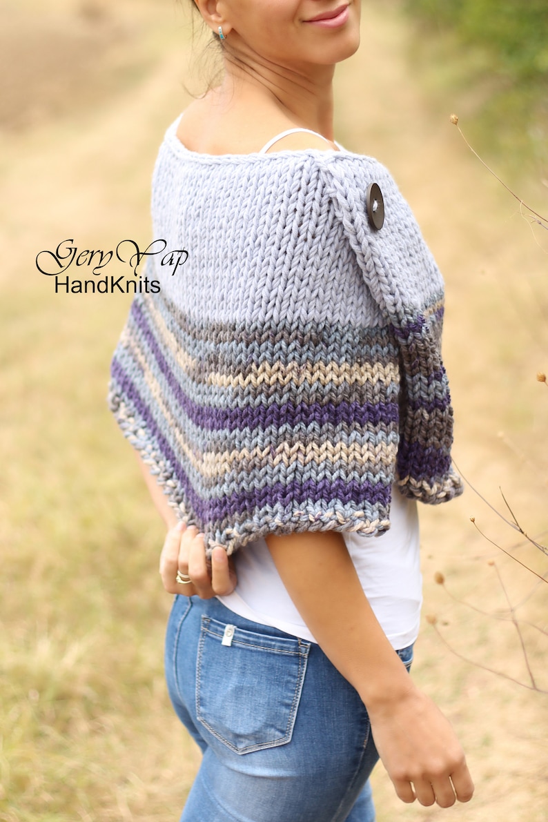 Wool poncho cape Pattern Winter poncho pattern for women Easy to knit pattern Beginner Pattern Instant Download knitting pattern image 5