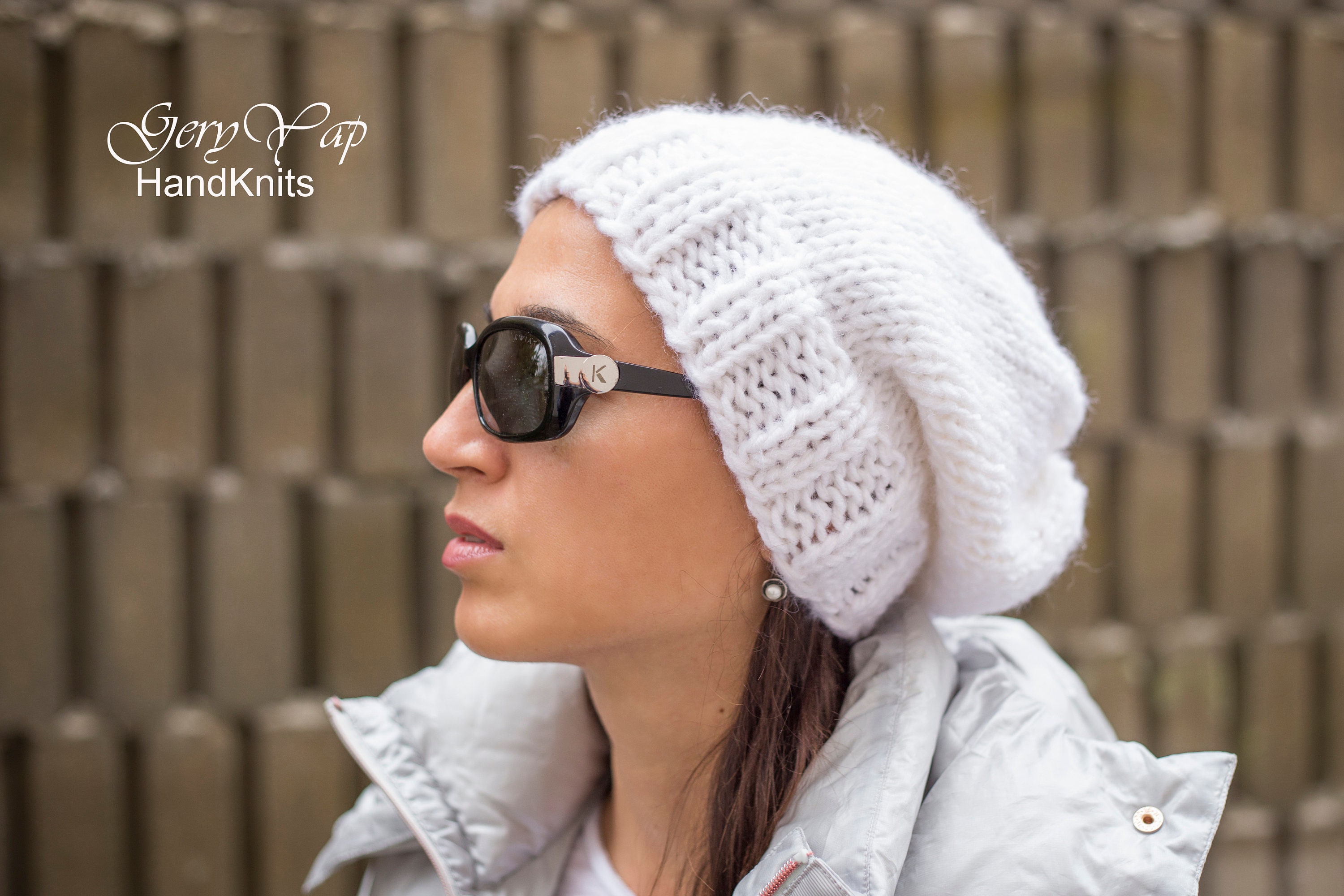 Women\'s Handknitted Warm Hat , genuine mohear yarn from France Handknitted Warm Merino Wool Hat – Anlusso main image 2