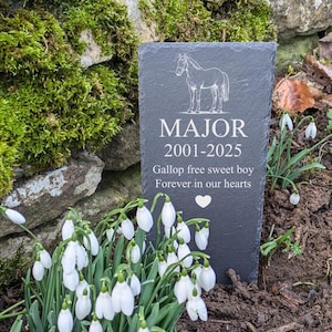 Personalised Horse Slate Memorial Plaque, pet memorial, grave marker, pet headstone, engraved plaque, engraved pet memorial