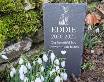 Personalised Sphynx Cat Slate Memorial Plaque, pet memorial, grave marker, pet headstone, engraved plaque, engraved pet memorial