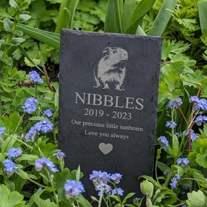 Personalised Guinea Pig Slate Memorial Plaque, pet memorial, grave marker, pet headstone, engraved plaque, engraved pet memorial