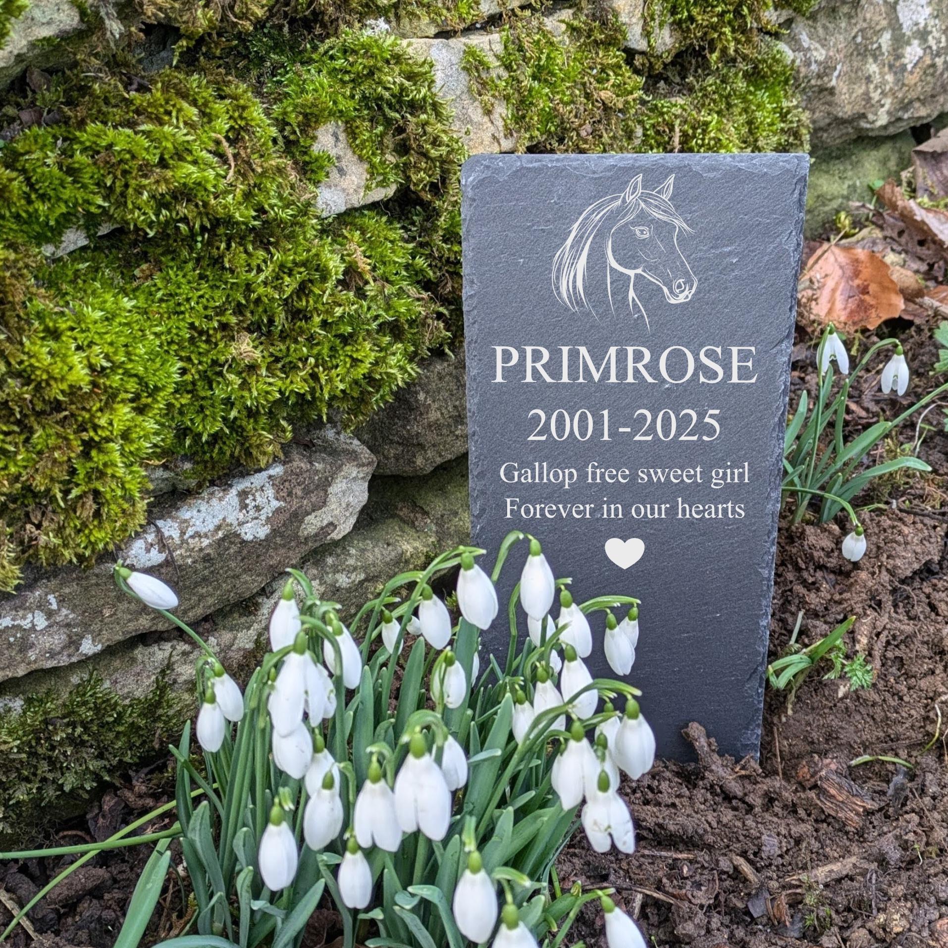 Personalised Horse Head Slate Memorial Plaque, pet memorial, grave marker, pet headstone, engraved plaque, engraved pet memorial
