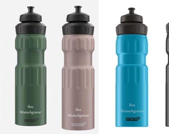 SIGG Alutrinkflasche 'WMB Sport Touch' - 0,75 L | inkl. Namensgravur | tolle Geschenkidee für Fahrradfahrer | verschiedene Farben wählbar