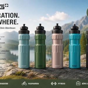 SIGG Alutrinkflasche 'WMB Sport Touch' - 0,75 L | inkl. Namensgravur | tolle Geschenkidee für Fahrradfahrer | verschiedene Farben wählbar