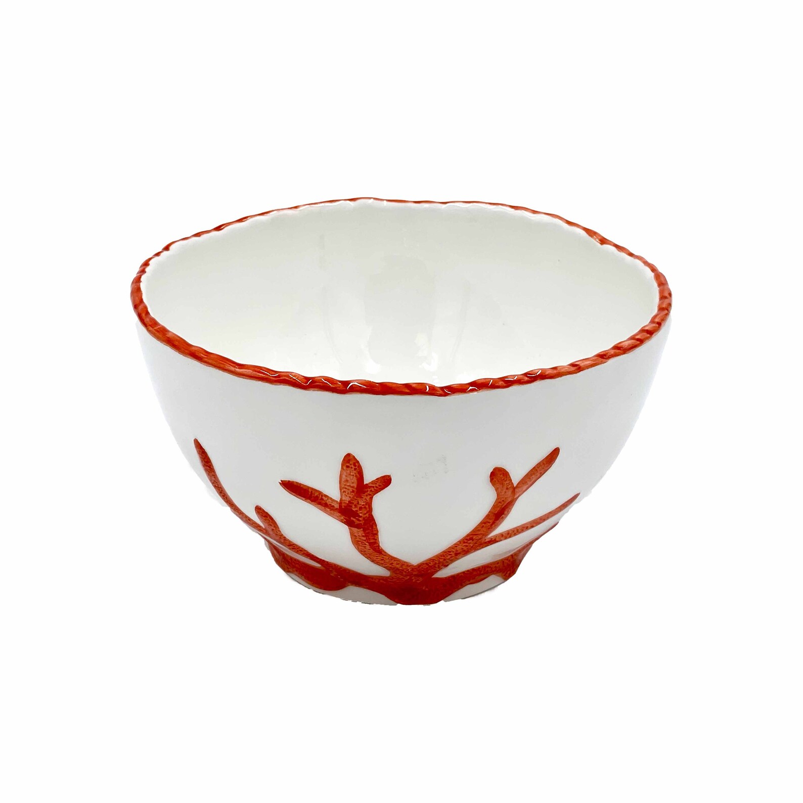 Ocean Reef Coral Medium Serving Bowl with Coral Trim and Coral Etsy