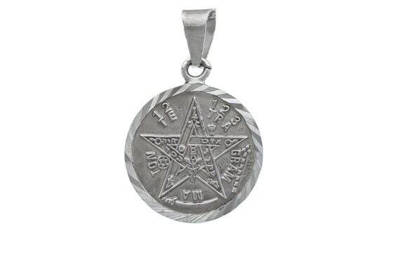 Sterling Silver 950 Tetragrammaton Pendant Seal of Solomon