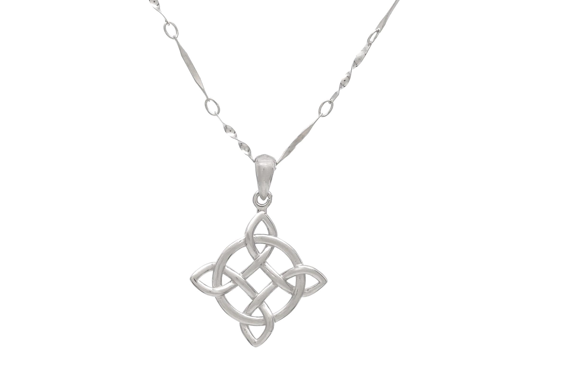 28mm/1.10in Silver Celtic Witches Knot Pendant Sterling Silver 925, Witch's Knot Pendant, Witch