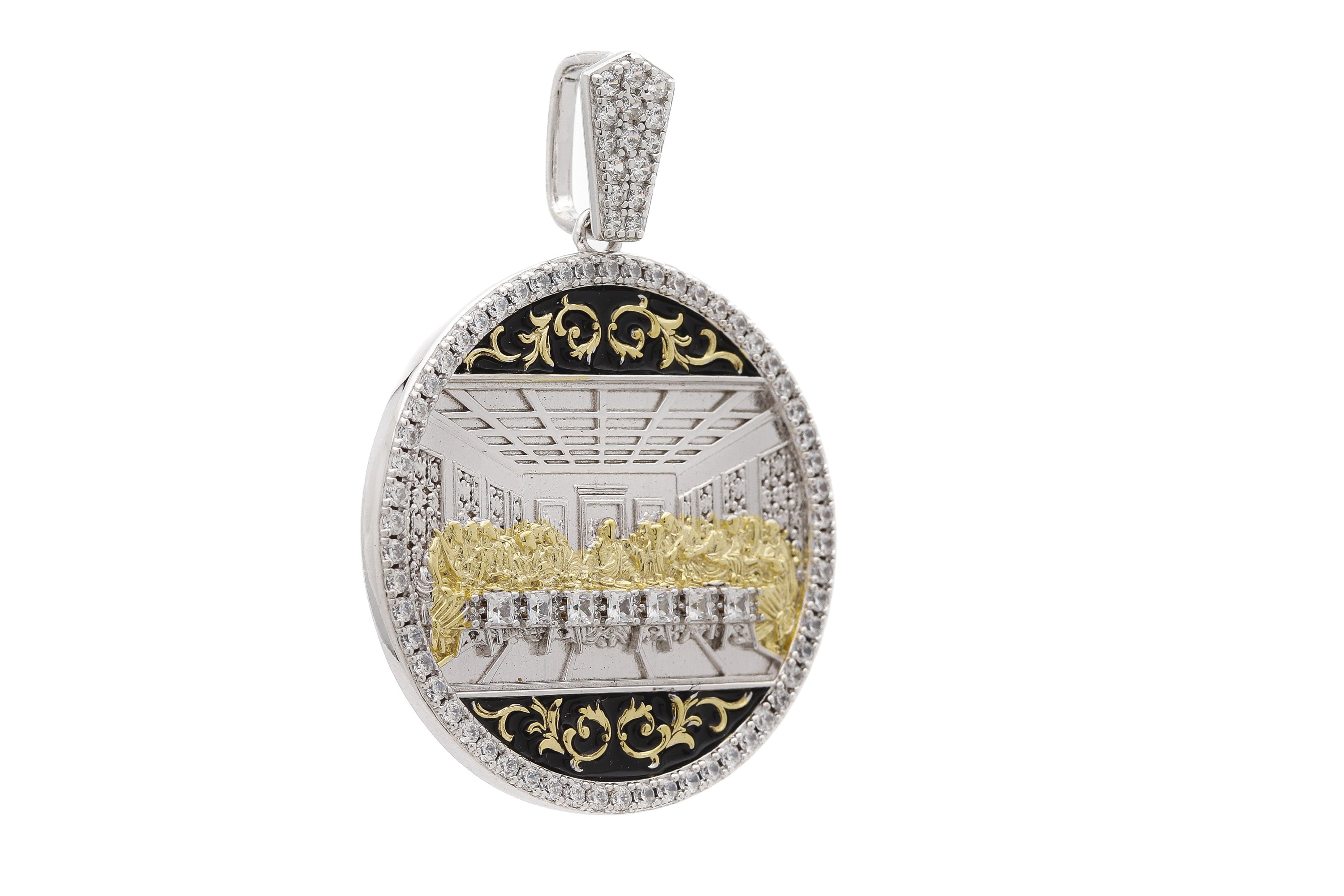 Sterling Silver 925 the Last Supper Medal Hip Hop Bling Jesus Last ...