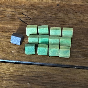 Vintage Wooden Houses Board Game Pieces
