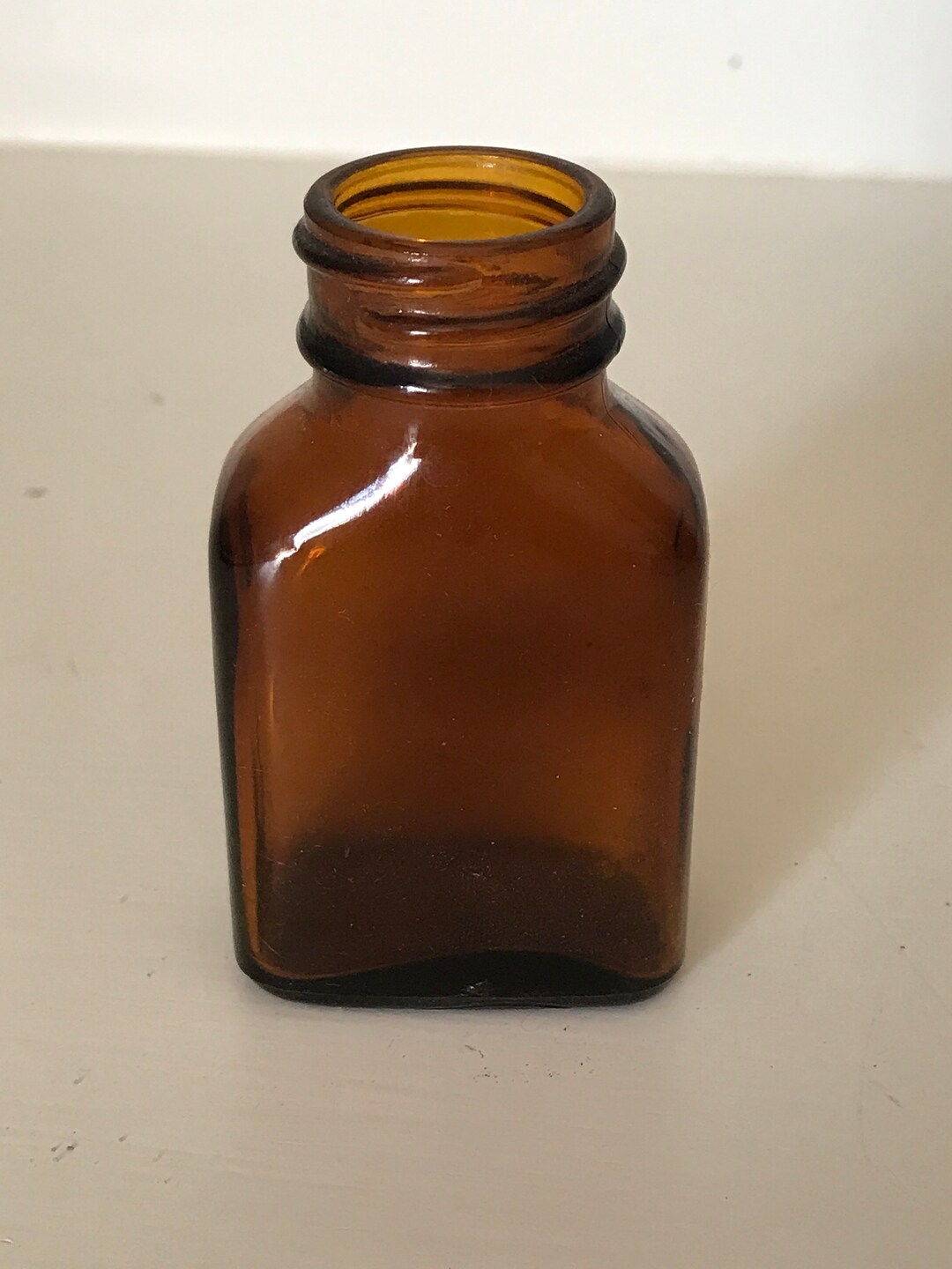 Vintage Amber Medicine Bottle Brown Glass Bottle Etsy