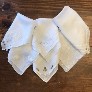 Minhcraft White Cotton 11x11 Ladys handkerchiefs with Scalloped Edge Size 11.0 White