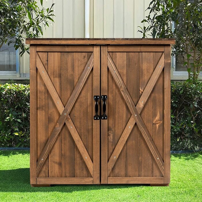 Vorratsschrank aus Holz mit Doppeltüren Braun | Etsy