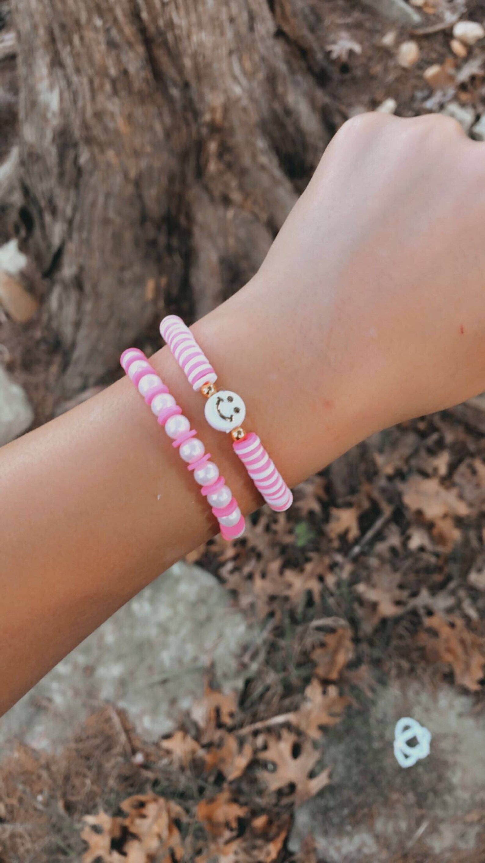 Preppy Polymer Clay Smiley Bracelet Set Etsy