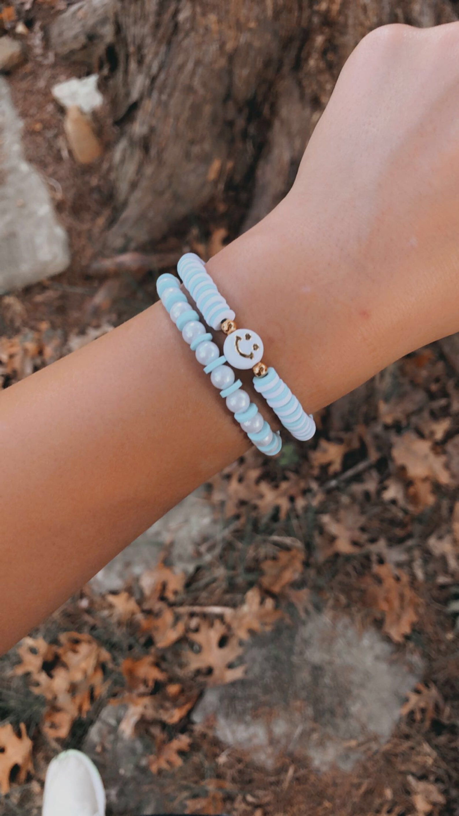 Preppy Polymer Clay Smiley Bracelet Set Etsy