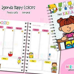AGENDA DOCENTE IMPRIMIBLE 2024 2025 / agenda colorida pdf, teachers day