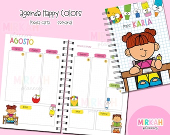 PRINTABLE TEACHING AGENDA 2024 2025 / colorful agenda pdf, teachers day