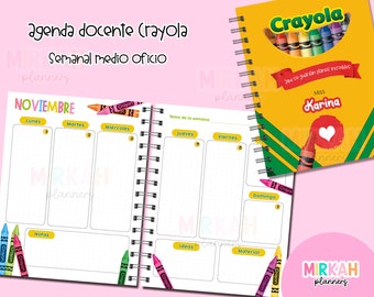 Crayola teacher agenda 2024 - 2025 / teacher's day agenda, printable agenda, pdf
